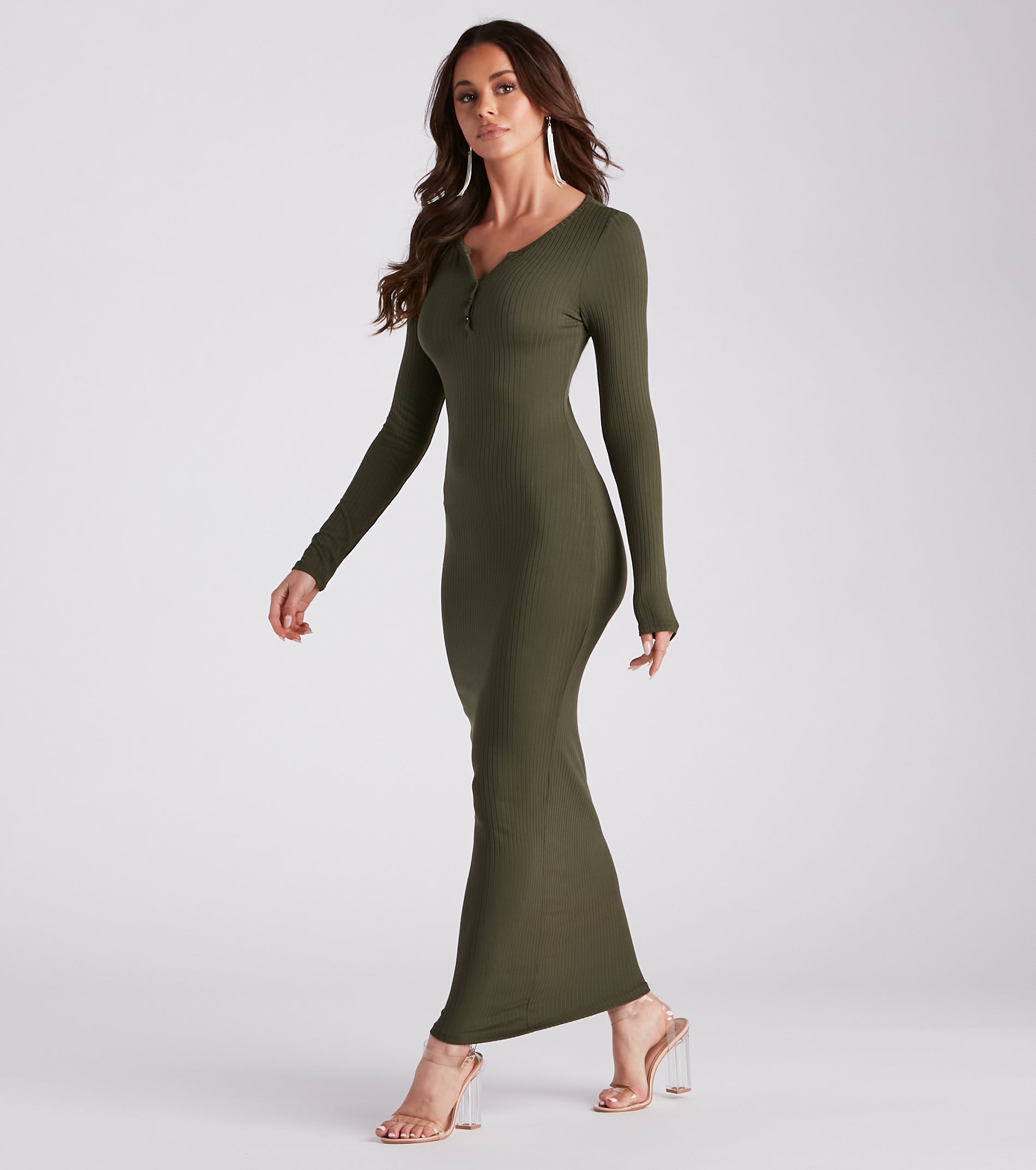 Henley Knit Maxi Dress