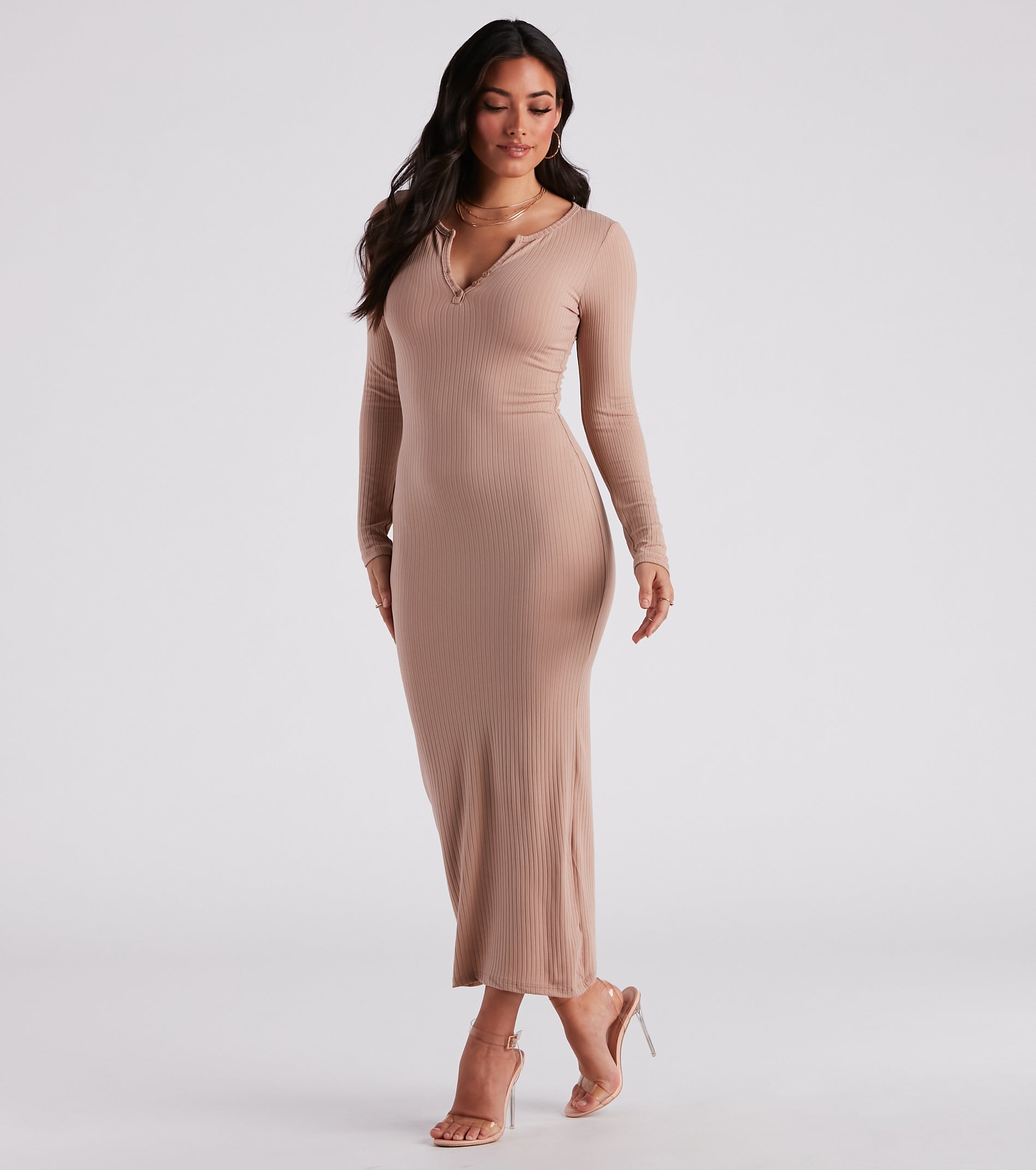 Henley Knit Maxi Dress